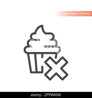 No junk, unhealthy food line vector icon Stock Vector