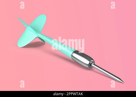 Dart arrow on pink background Stock Photo