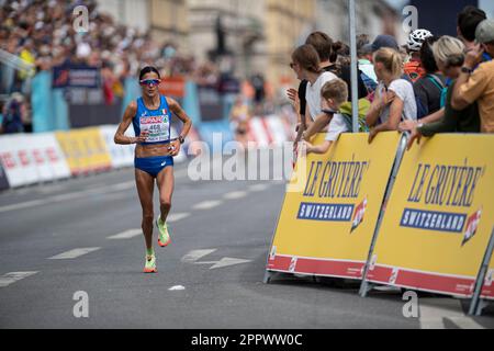 Anna Incerti participating in the Marathon of the European Athletics Championships in Munich 2022. Stock Photo