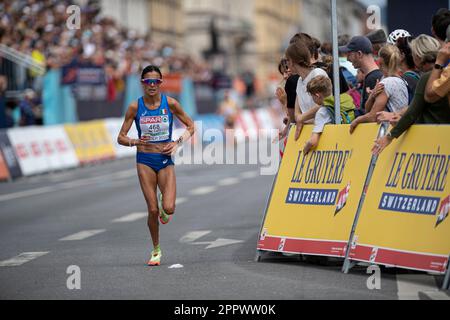 Anna Incerti participating in the Marathon of the European Athletics Championships in Munich 2022. Stock Photo