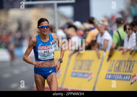 Anna Incerti participating in the Marathon of the European Athletics Championships in Munich 2022. Stock Photo