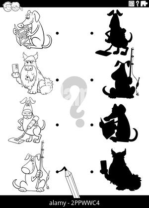 shadow game with comic dogs coloring page Stock Vector Image & Art - Alamy