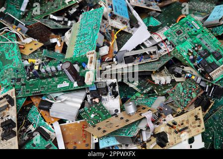 electronic circuits garbage as background from recycle industry
