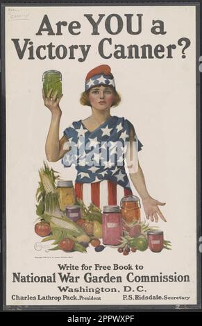 Are you a victory canner? write for free book to National War Garden Commission, Washington, D.C. : Charles Lathrop Pack, President, P.S. Ridsdale, Secretary by Leonebel Jacobs, Publication date 1918 Stock Photo
