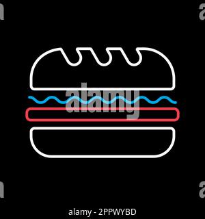 Subway Sandwich vector icon. Fast food sign Stock Vector