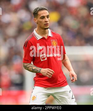 Antony of Manchester United, during the Emirates FA Cup Semi-Final ...