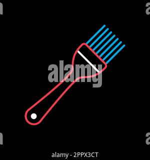 Silicone cooking brush vector icon Stock Vector