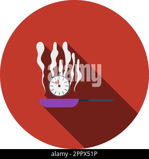 Pan With Stopwatch Icon Stock Vector