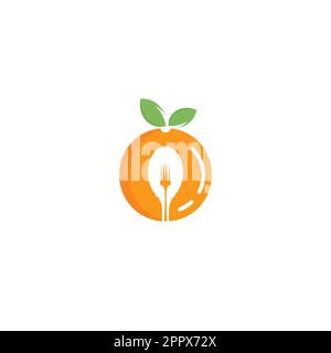 Healthy food logo design. Diet and weight loss concept. Stock Vector