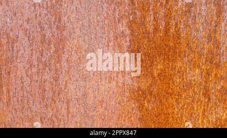 panoramic metal background - rusty surface of old steel sheet Stock Photo