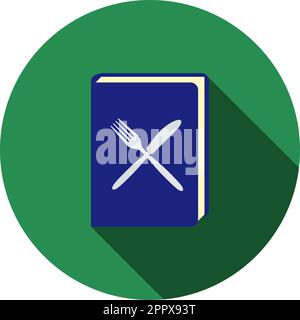 Menu book icon flat vector. Cafe dinner. Cook cafeteria isolated Stock ...