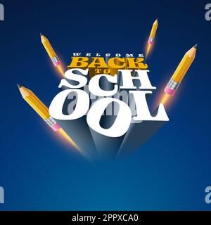 Welcome Back to School typographic vector design Stock Vector