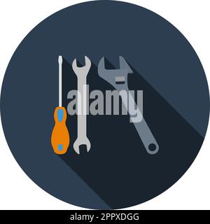 Wrench And Screwdriver Icon Stock Vector