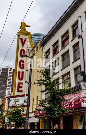 The Vogue Theater in Vancouver British Columbia Canada Stock Photo