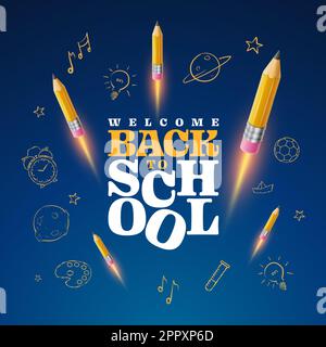 Welcome Back to School typographic vector design Stock Vector