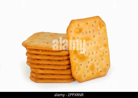 Crackers isolated on white background, high quality details Stock Photo