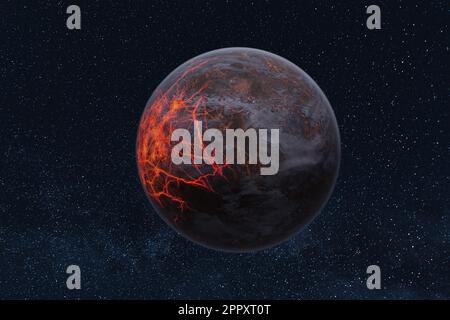 Dying Earth-Planet Global Warming - 3D rendering - high quality details Stock Photo