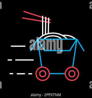 Wheeled wok box vector icon Stock Vector