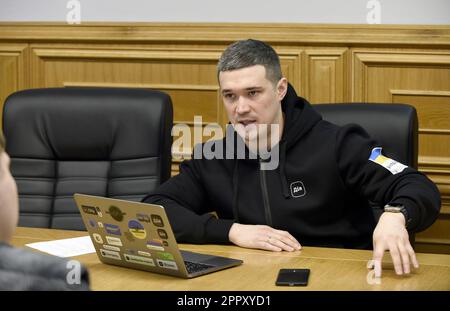 KYIV, UKRAINE - APRIL 25, 2023 - Deputy Prime Minister for Innovation, Education, Science and Technology Development - Minister of Digital Transformat Stock Photo