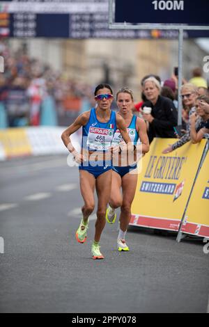 Anna Incerti participating in the Marathon of the European Athletics Championships in Munich 2022. Stock Photo