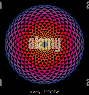 Colorful sphere shaped Fibonacci pattern, Sacred Geometry Stock Vector
