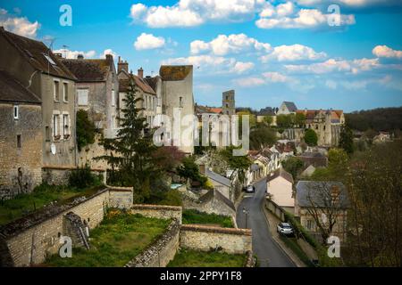 view on the city of Chateau Landon in Seine et Marne in France Stock Photo