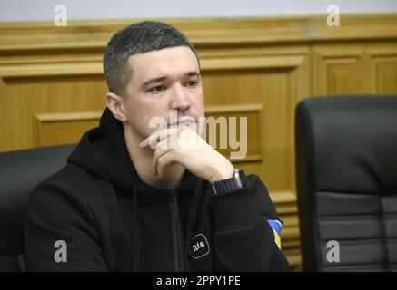 Non Exclusive: KYIV, UKRAINE - APRIL 25, 2023 - Deputy Prime Minister for Innovation, Education, Science and Technology Development - Minister of Digi Stock Photo