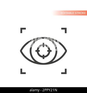 Eye Scan Icon, Retina Iris Scan Verification Vector Art Illustration ...