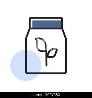 Fertilizer pack vector icon. Seed package sign Stock Vector