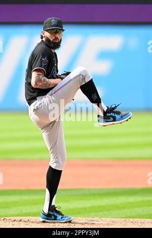 PHILADELPHIA, PA - APRIL 10: Miami Marlins starting pitcher Devin Smeltzer  (38) looks on during the game between the Miami Marlins and the  Philadelphia Phillies on April 10, 2023 at Citizens Bank