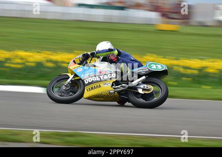 Gary Vines, Yamaha TZ250L, Hailwood Trophy featuring the Sheene Trophy, two 7 lap races over the weekend for two stroke Grand Prix 250cc and 350cc mac Stock Photo