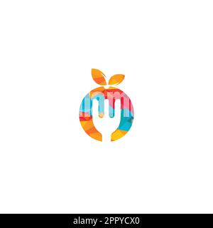 Healthy food logo design. Diet and weight loss concept. Stock Vector