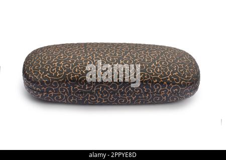 Studio shot of a glasses case cut out against a white background - John Gollop Stock Photo