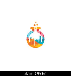 Building Symbol Lab Building lab vector logo design. Building with tube test symbol logo ...