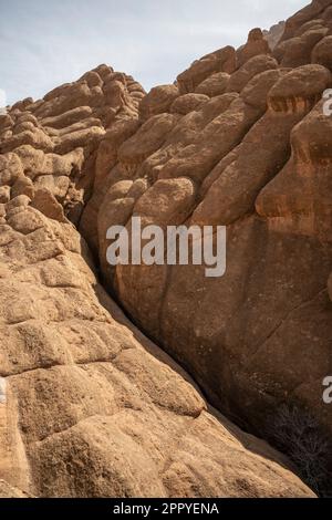 Rock formations known as monkey fingers in the Dades Valley. Stock Photo