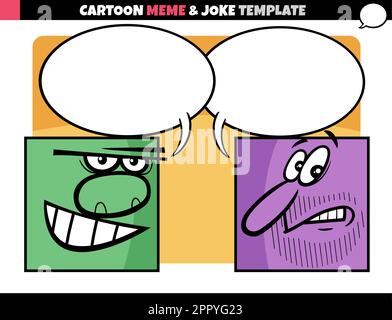 cartoon meme template with comic characters Stock Vector