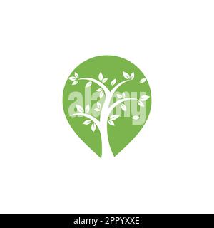 GPS garden vector logo design. GPS icon. Navigation vector logo. Navigation vector icon. Stock Vector