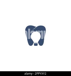 Dental Ideas vector logo design. Tooth and Light Bulb logo concept. Stock Vector