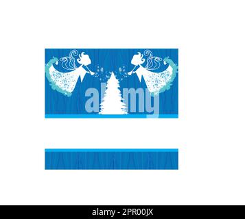 Abstract Christmas card with angels Stock Vector