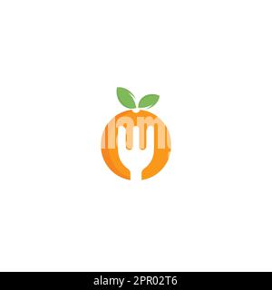 Healthy food logo design. Diet and weight loss concept. Stock Vector