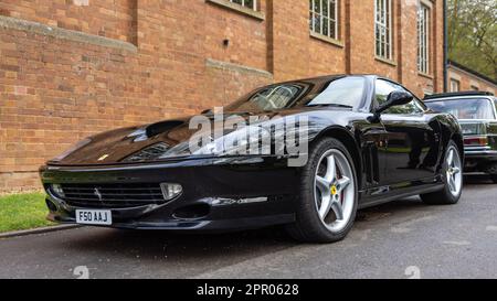 1998 Ferrari 550 Maranello, on display at the April Scramble held at the Bicester Heritage Centre on the 23rd April 2023. Stock Photo