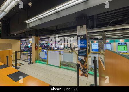 Close-up view of interior of in BH photo-video store. New York. USA. Stock Photo