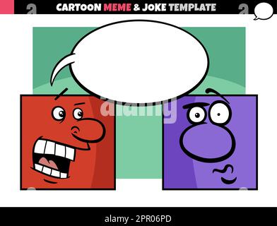 cartoon meme template with comic characters Stock Vector