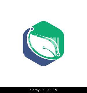 Green leaf technology logo design. Circuit Leaf vector design Stock ...