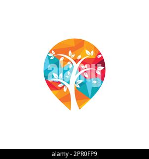 GPS garden vector logo design. GPS icon. Navigation vector logo. Navigation vector icon. Stock Vector
