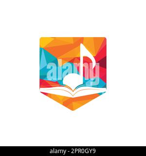 Music book vector logo design. Book and music note icon design. Stock Vector