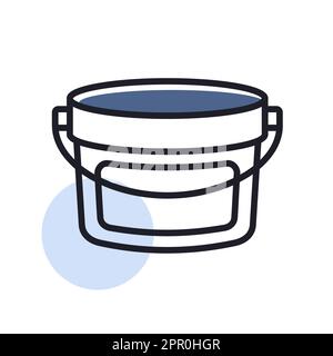 Pastic bucket container for paint or food Stock Vector