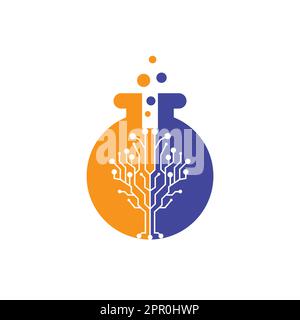 Digital Tree vector logo design. Technology logo template design vector. Stock Vector