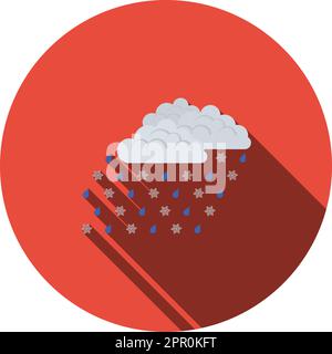 Rain With Snow Icon Stock Vector