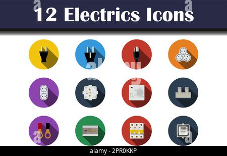 Electrics Icon Set Stock Vector